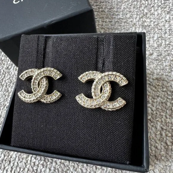 Chanel Crystal CC Earrings